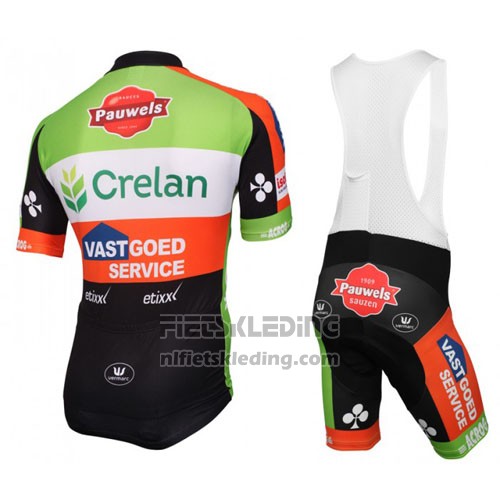 2016 Fietskleding Crelan AA Rood en Groen Korte Mouwen en Koersbroek